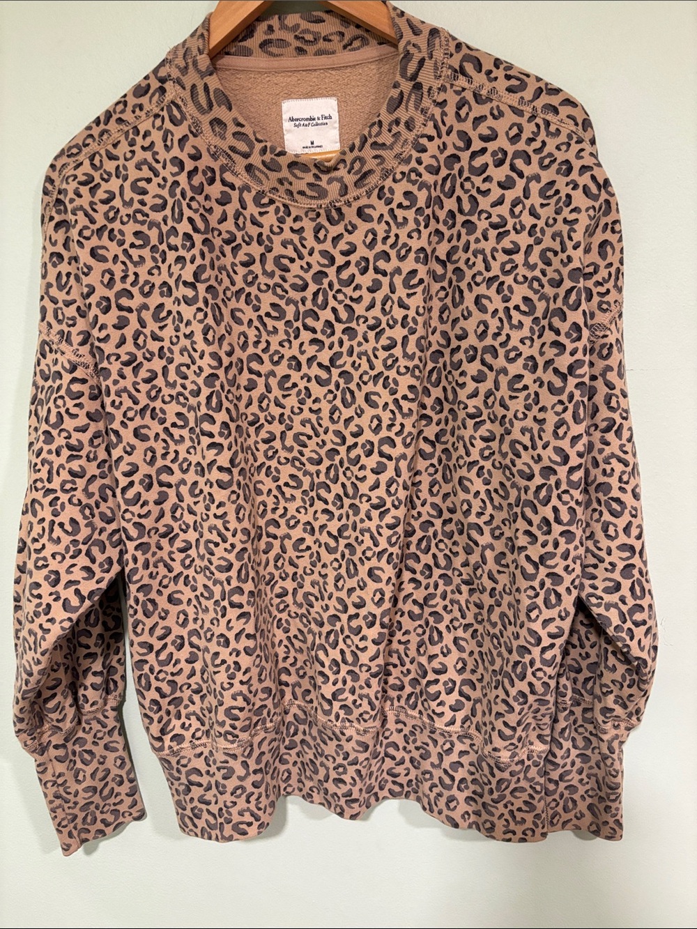 Abercrombie & Fitch Soft A & F Collection Leopard-Print Crewneck Sweatshirt - Picture 2 of 6
